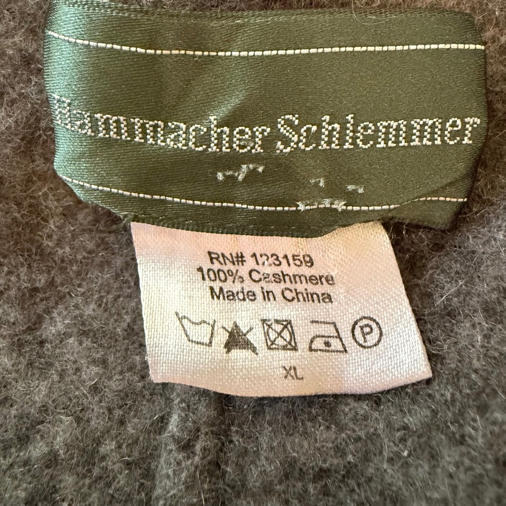 Hammacher Schlemmer Gray 100% Cashmere Lounge Pants XL Wide Leg Drawstring Knit - Picture 2 of 8